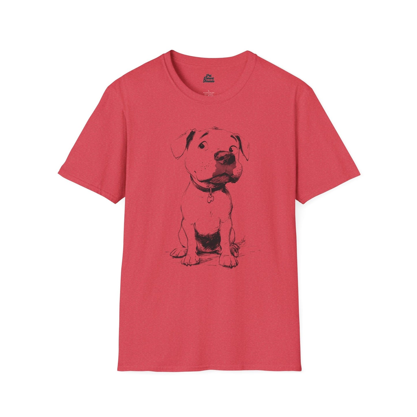 Playful Pitbull Sketch Graphic Tee - Pet Parent Threads