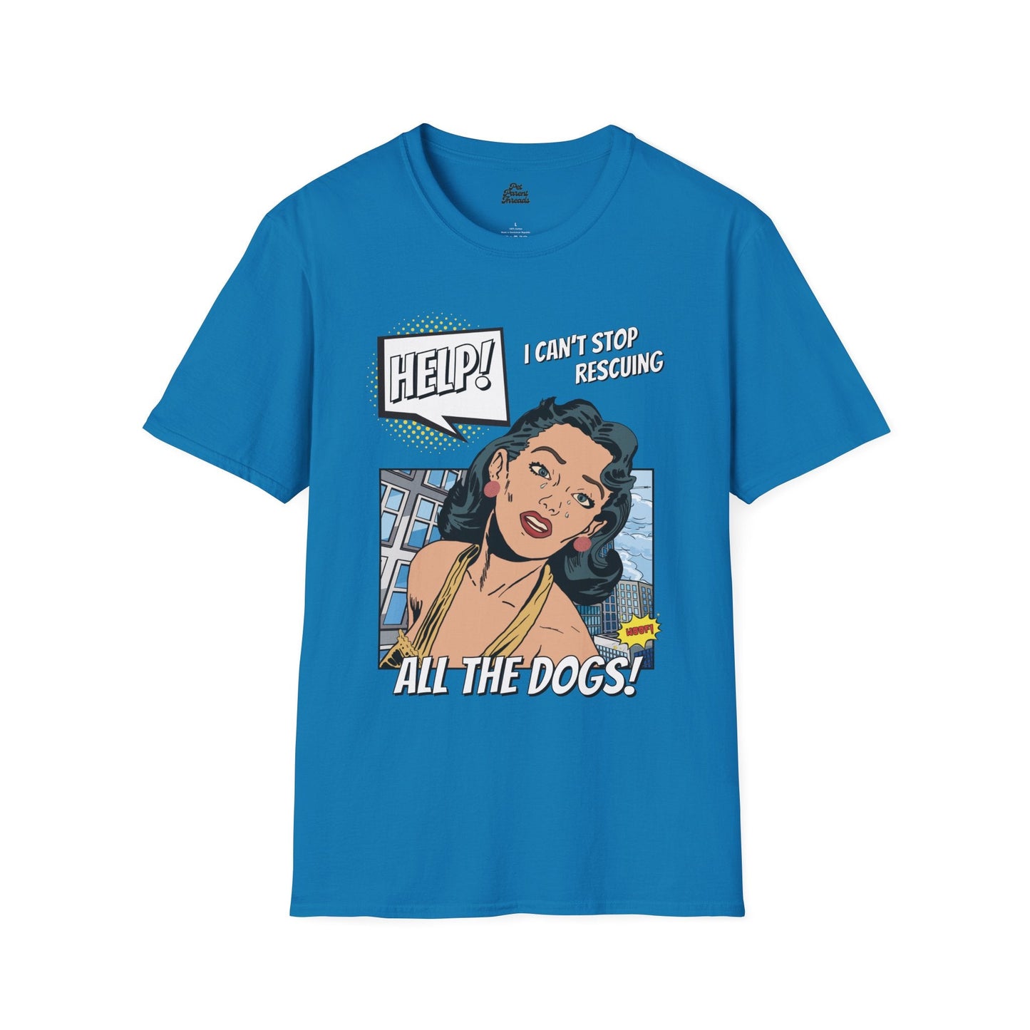 Pop Art Dog Rescue Addict Graphic Tee Sapphire