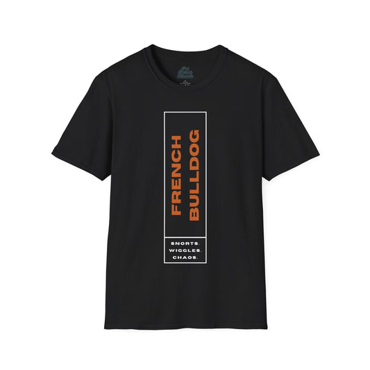 "Snorts.Wiggles.Chaos" Minimalist Tee Black