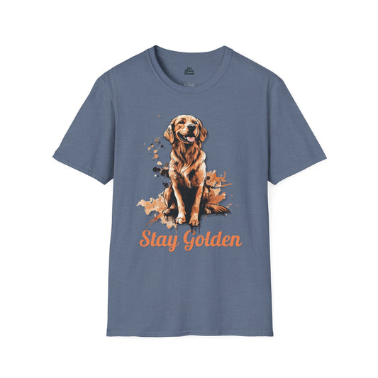 "Stay Golden" Graphic Tee Heather Indigo
