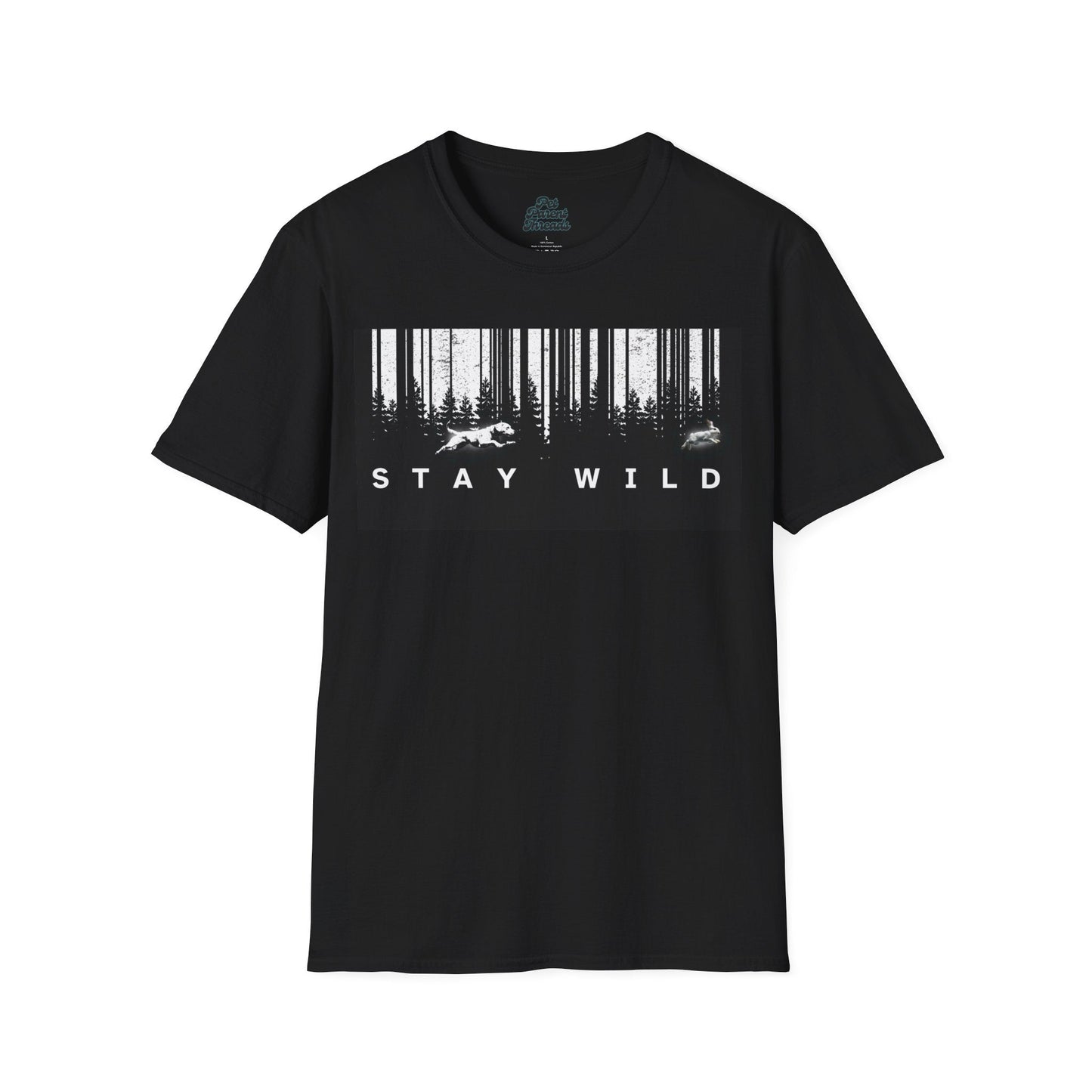 "Stay Wild" Forest Graphic Tee Black