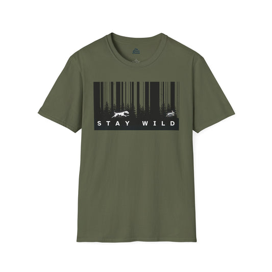"Stay Wild" Forest Graphic Tee Military Green