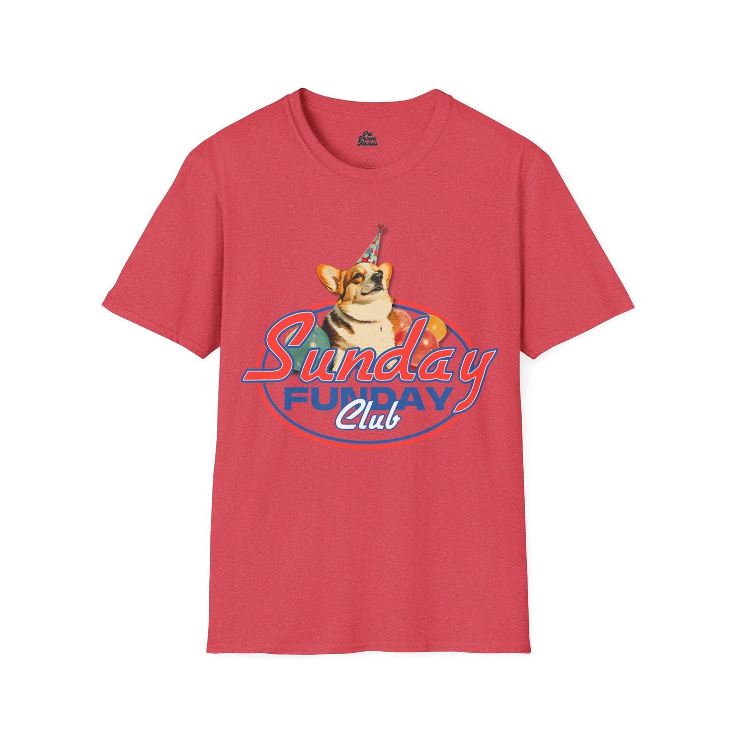 Sunday Funday Club Corgi Graphic Tee Heather Red