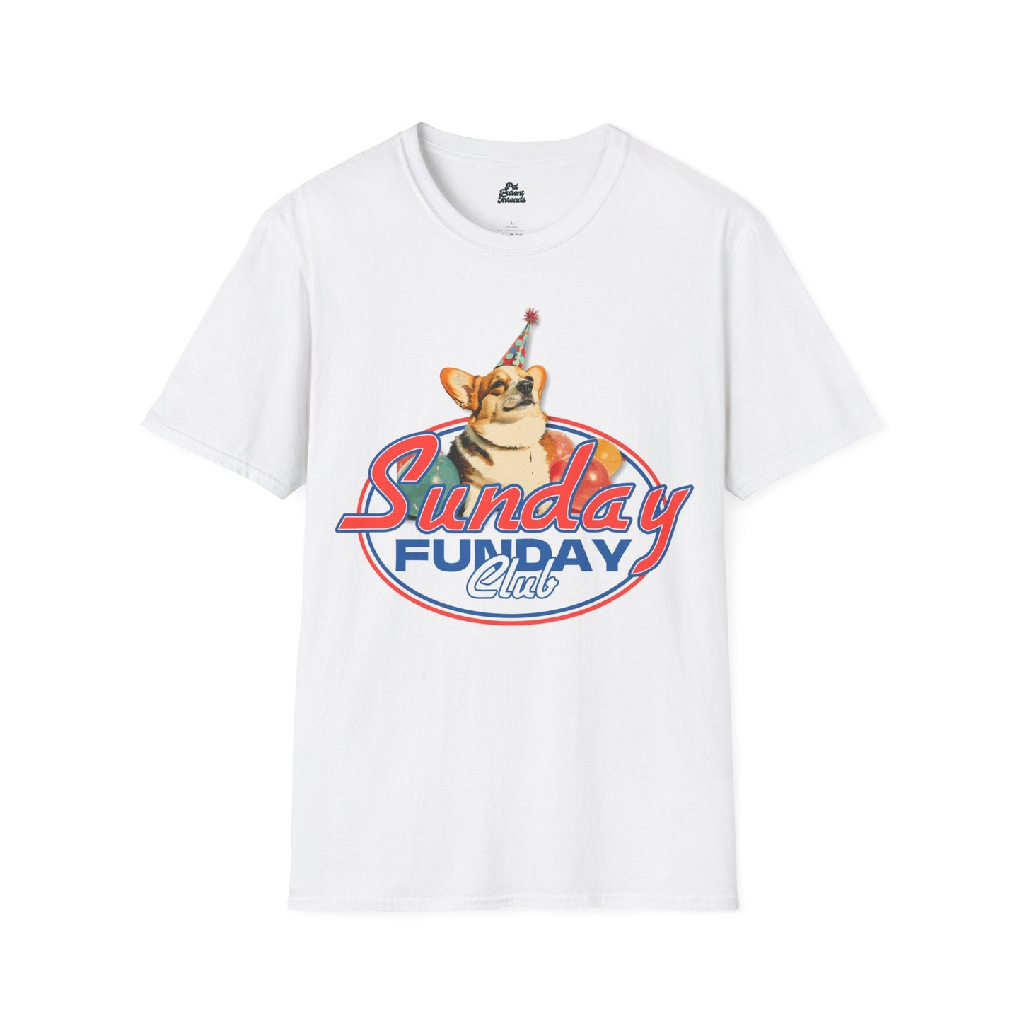 Sunday Funday Club Corgi Graphic Tee White