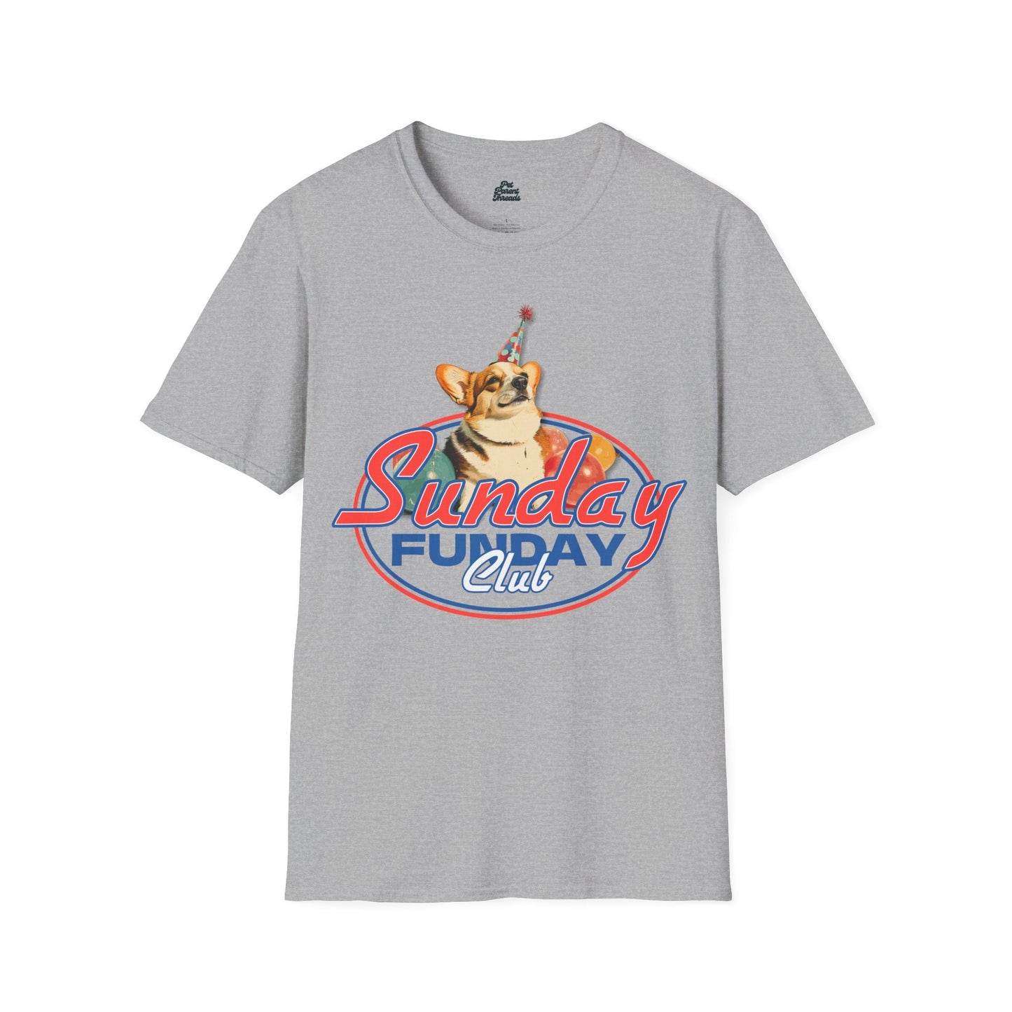 Sunday Funday Club Corgi Graphic Tee Sport Grey