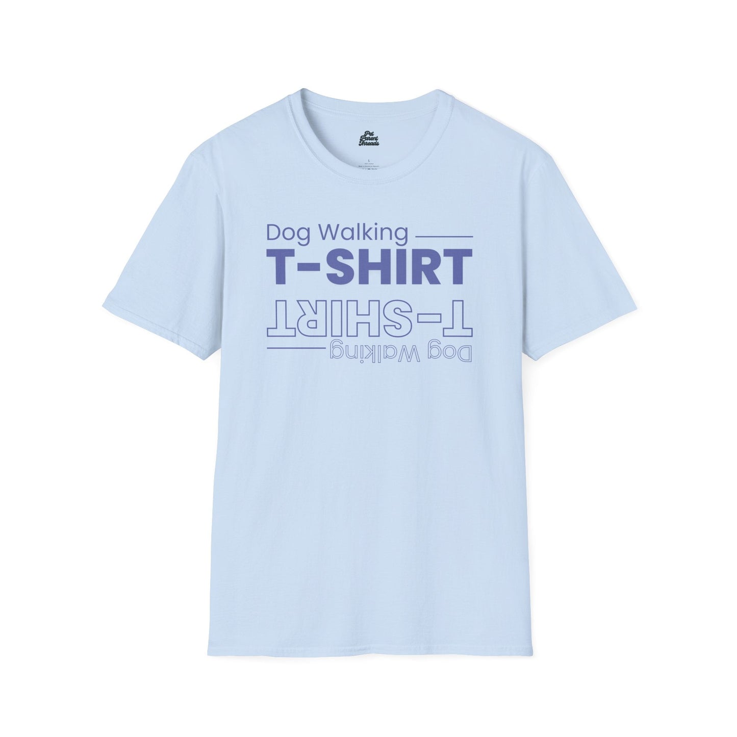 Which Way Up? Dog Walking Tee Light Blue