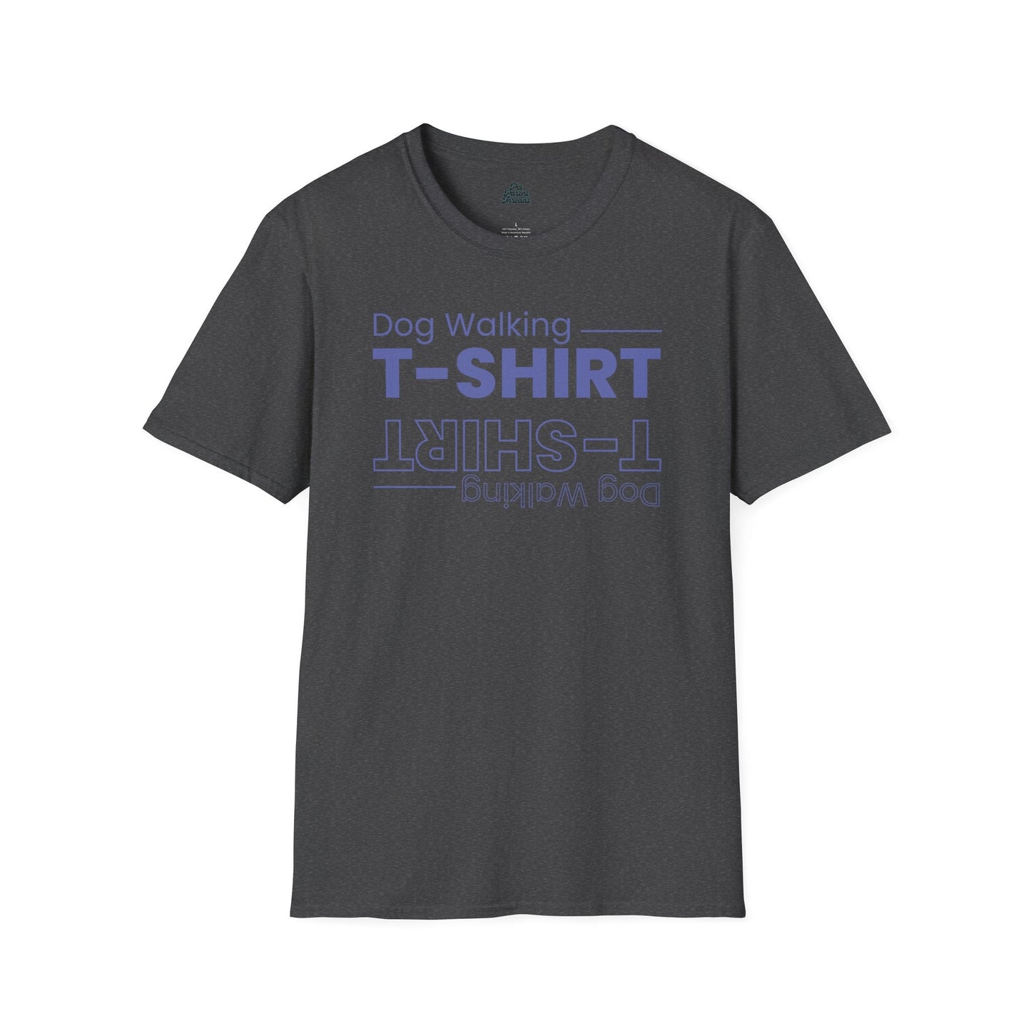 Which Way Up? Dog Walking Tee Dark Heather
