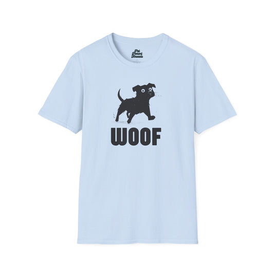 âWOOFâ Playful Minimalist Graphic Tee Light Blue