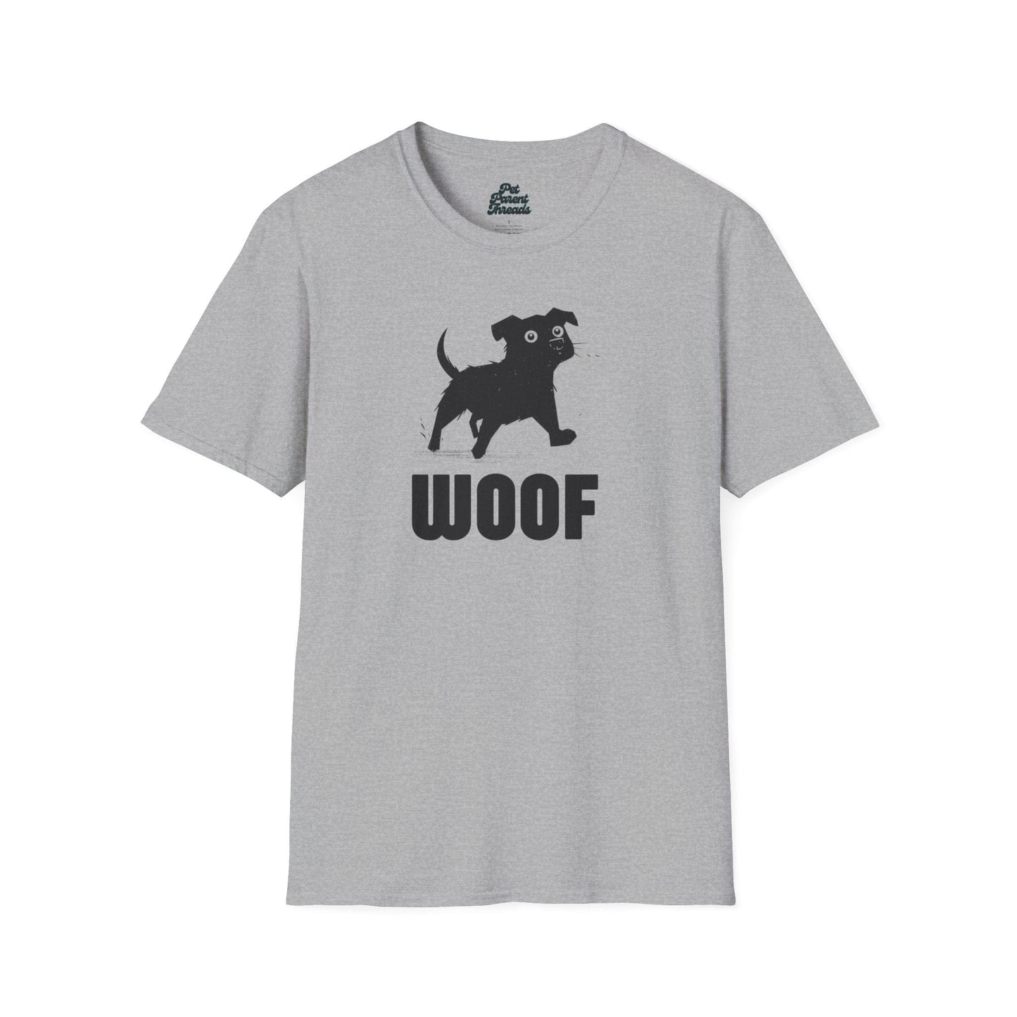 âWOOFâ Playful Minimalist Graphic Tee Sport Grey