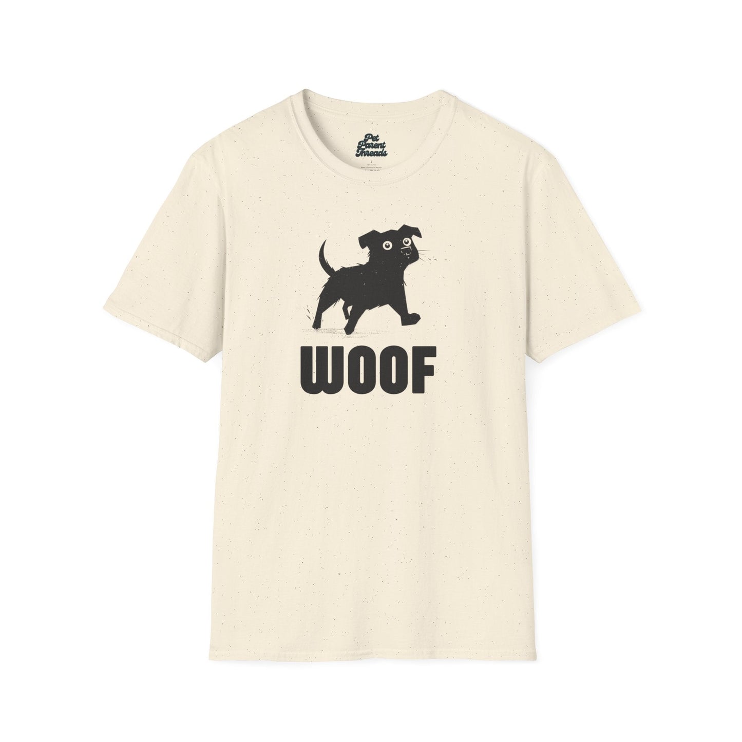 âWOOFâ Playful Minimalist Graphic Tee Natural