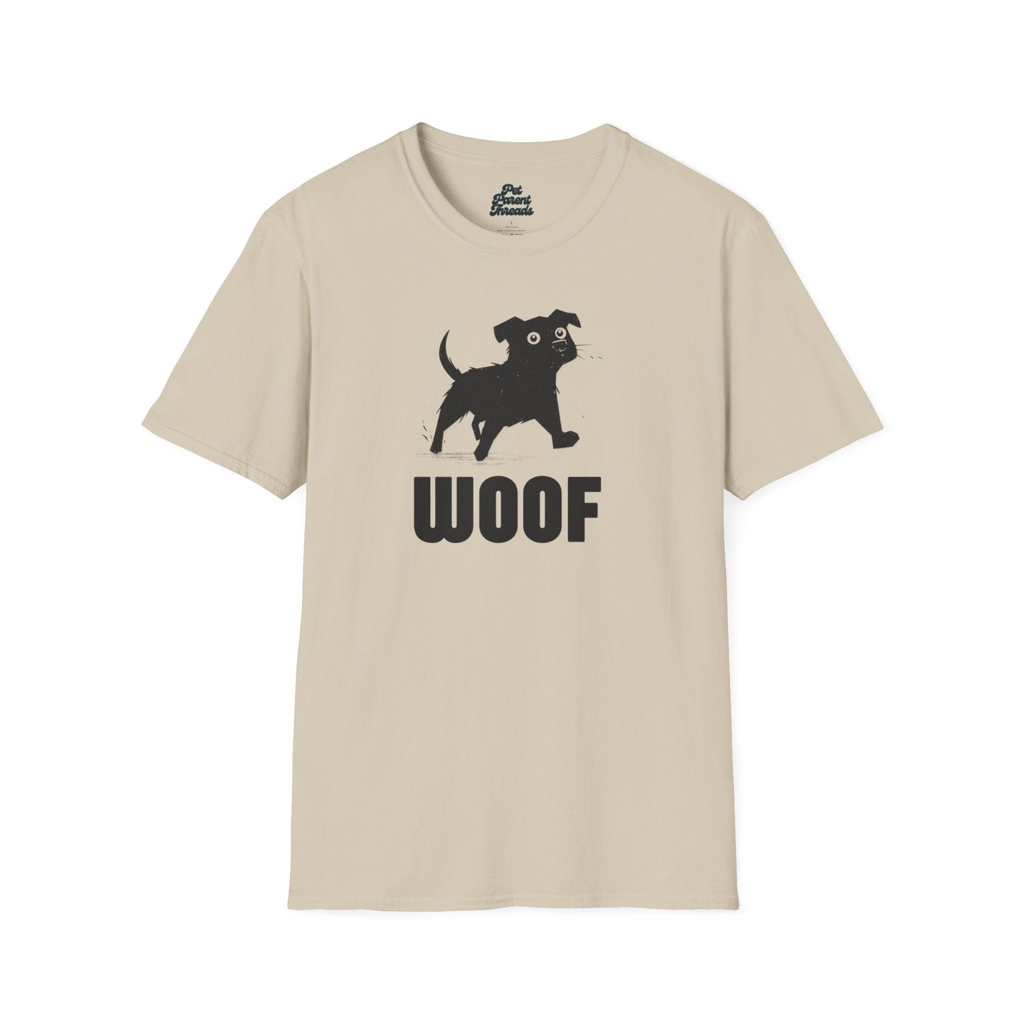 âWOOFâ Playful Minimalist Graphic Tee Sand