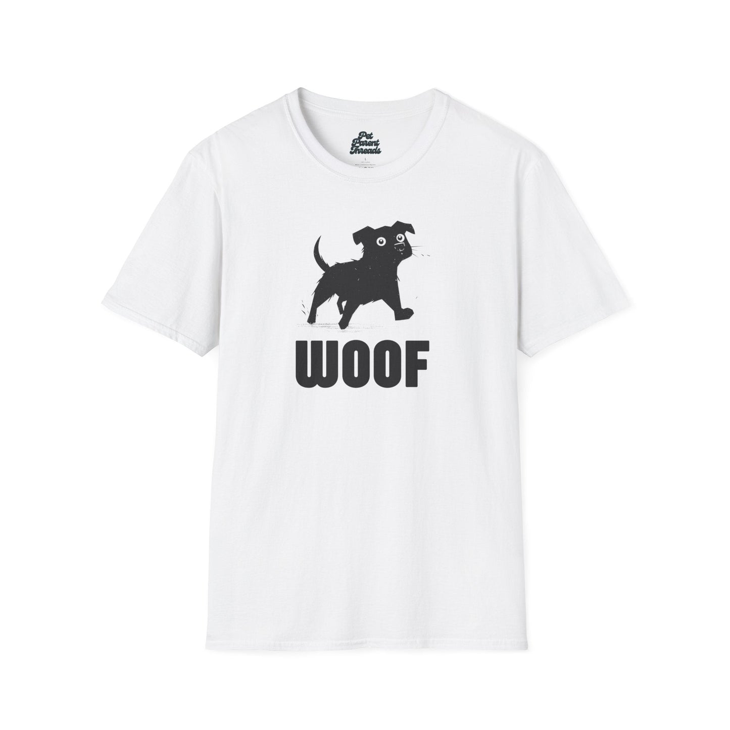 âWOOFâ Playful Minimalist Graphic Tee White
