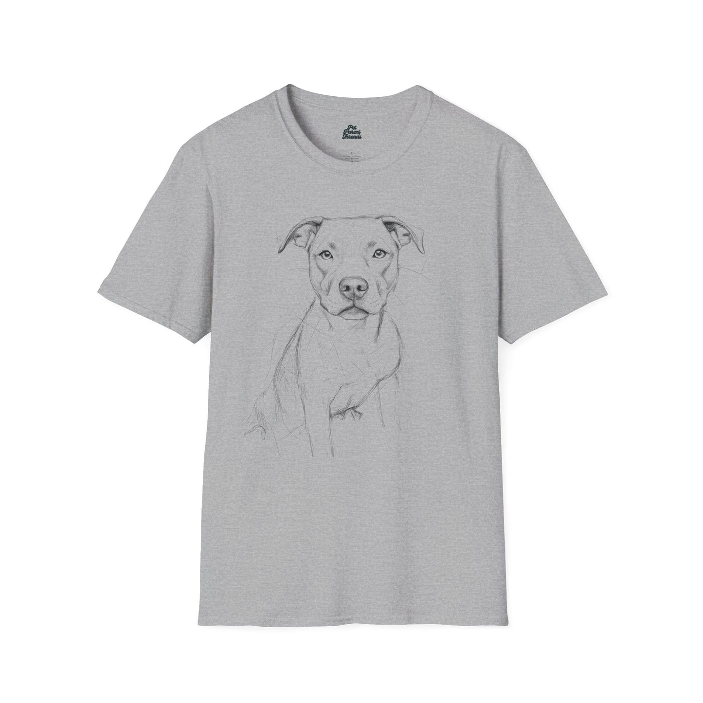 Geometric Pitbull Sketch Graphic Tee - Pet Parent Threads