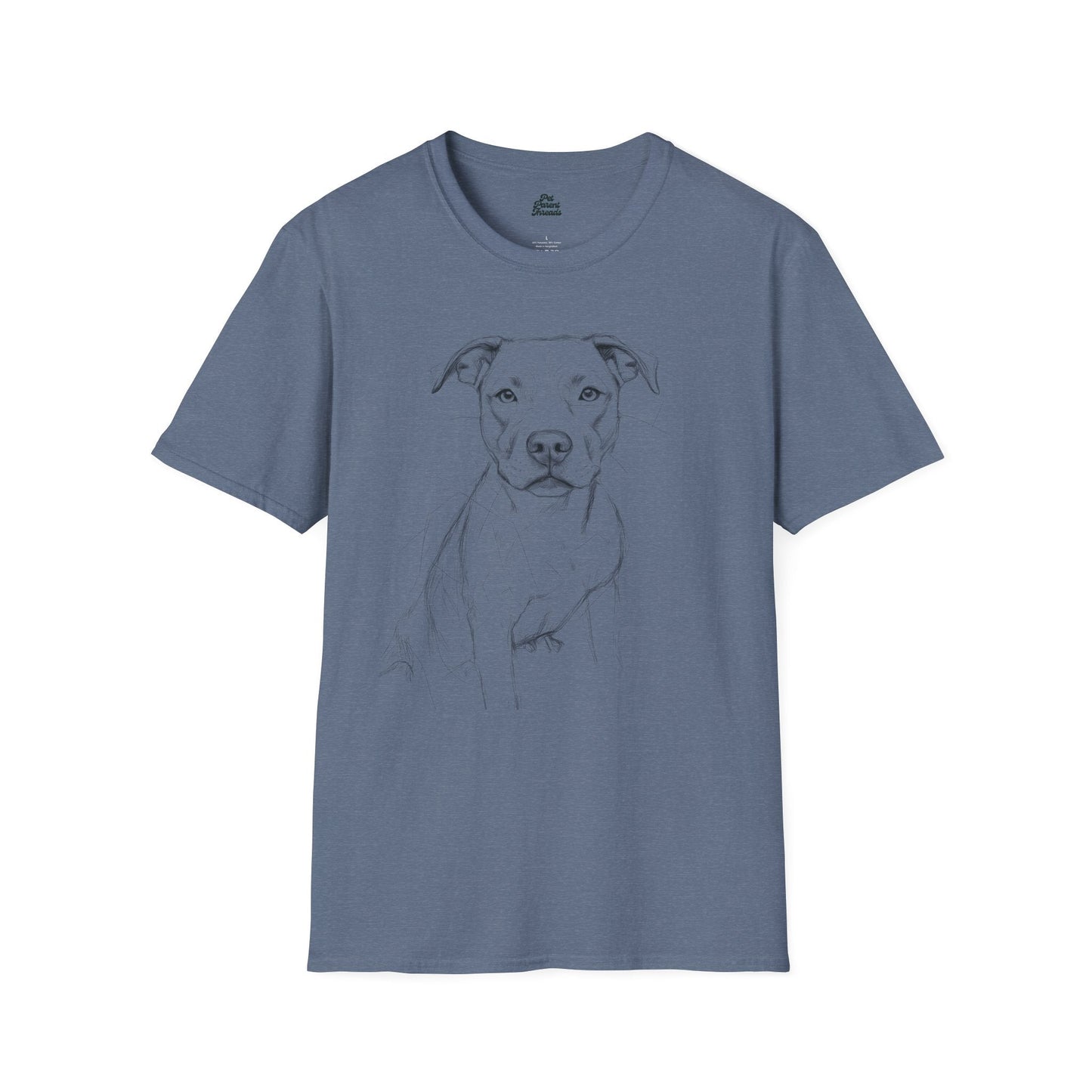 Geometric Pitbull Sketch Graphic Tee - Pet Parent Threads
