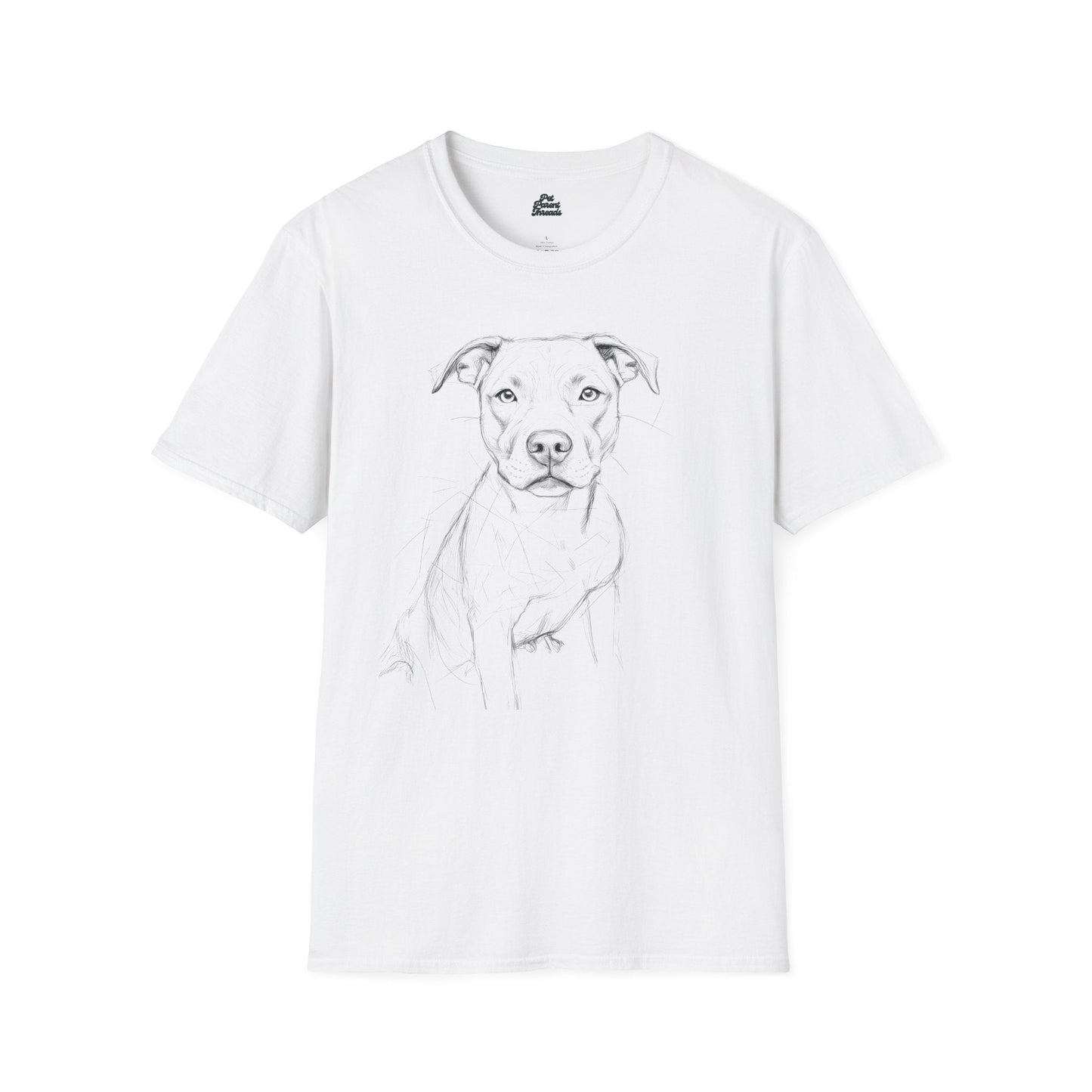 Geometric Pitbull Sketch Graphic Tee - Pet Parent Threads