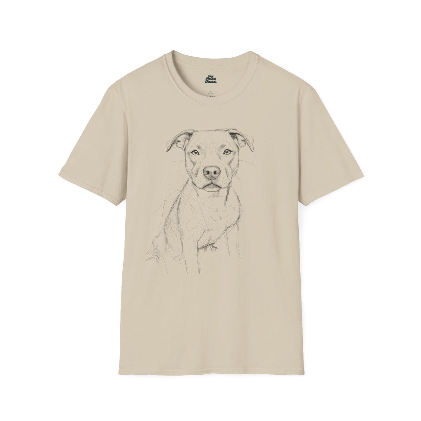 Geometric Pitbull Sketch Graphic Tee - Pet Parent Threads