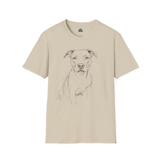 Geometric Pitbull Sketch Graphic Tee - Pet Parent Threads