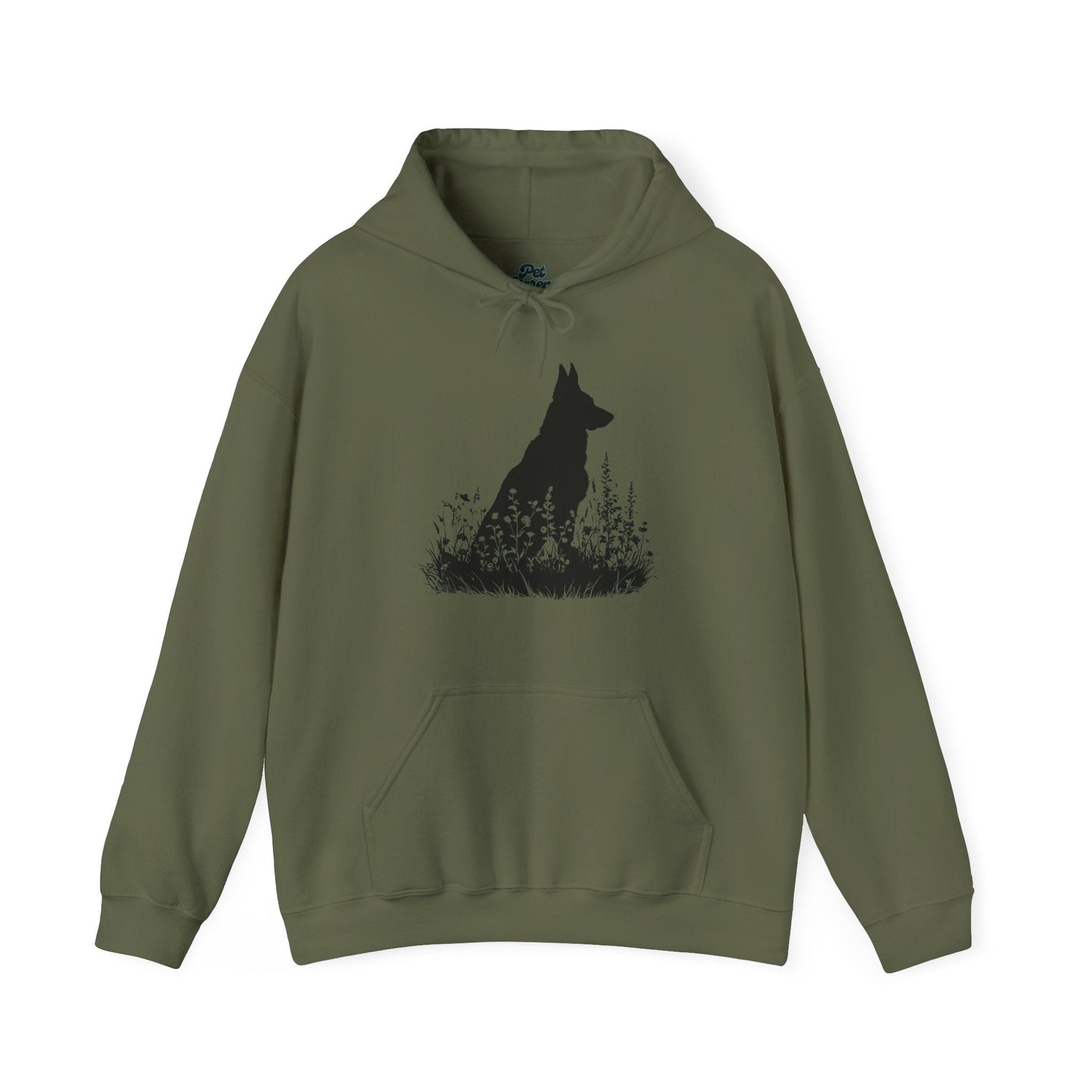 New! German Shepherd Silhouette Hoodie - Pet Parent Threads