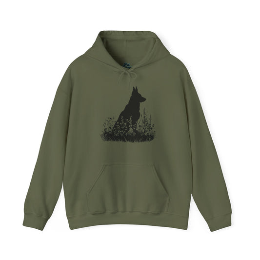 New! German Shepherd Silhouette Hoodie - Pet Parent Threads