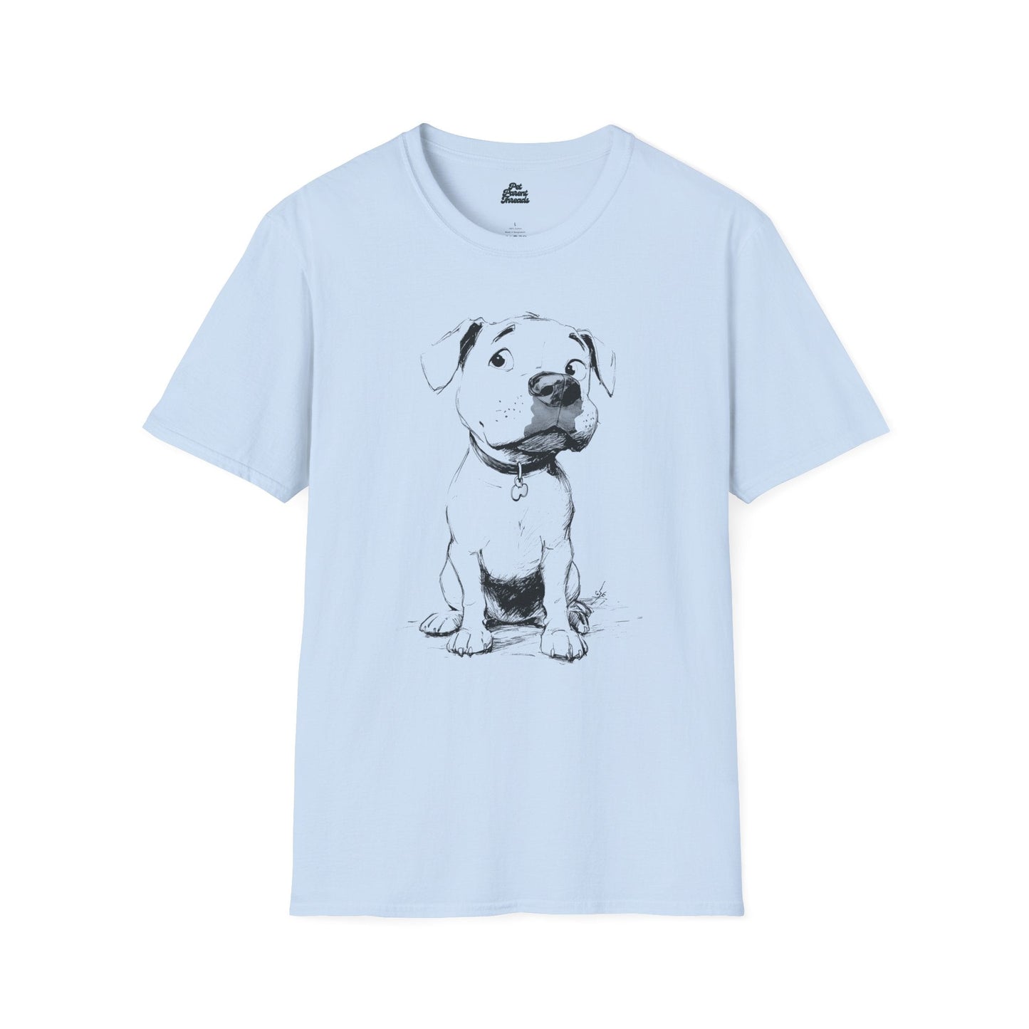 Playful Pitbull Sketch Graphic Tee - Pet Parent Threads