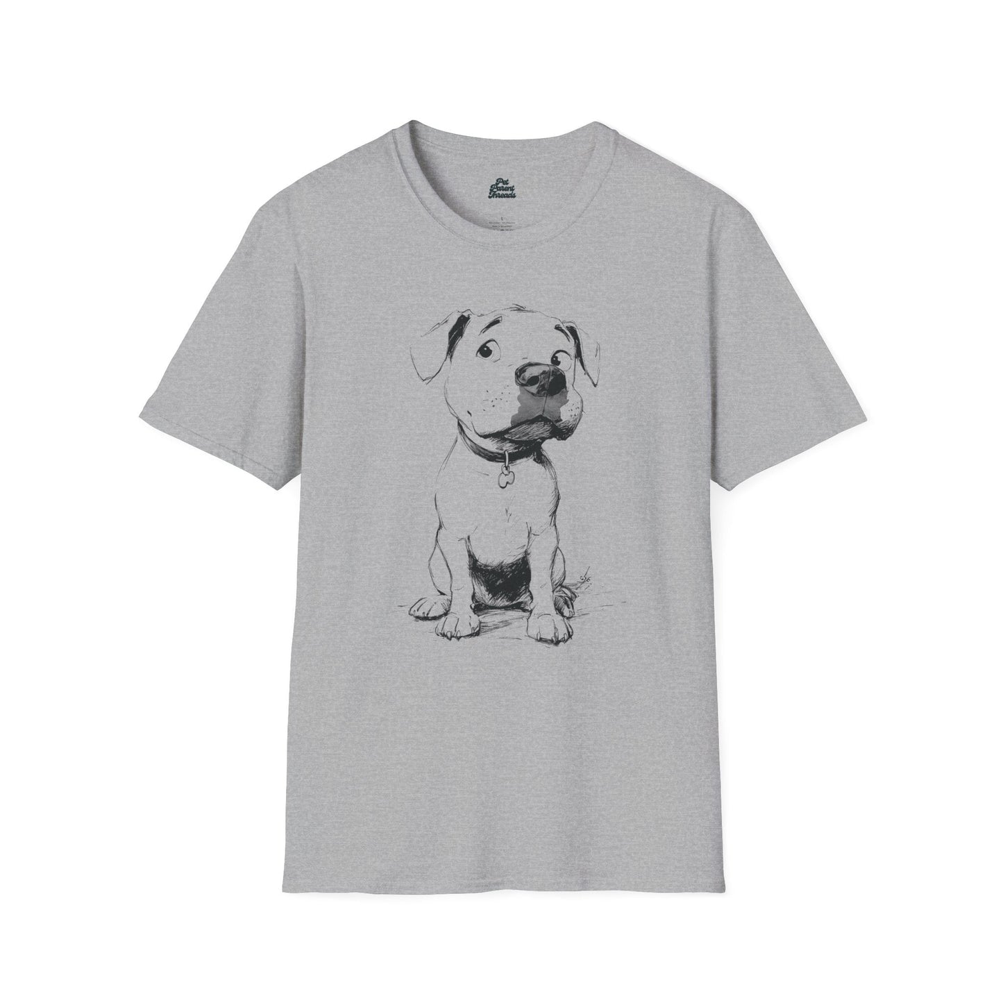 Playful Pitbull Sketch Graphic Tee - Pet Parent Threads