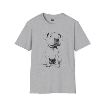 Playful Pitbull Sketch Graphic Tee - Pet Parent Threads