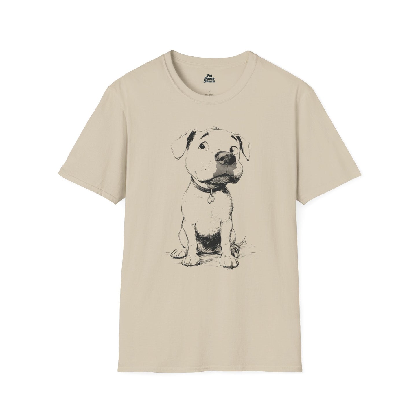 Playful Pitbull Sketch Graphic Tee - Pet Parent Threads