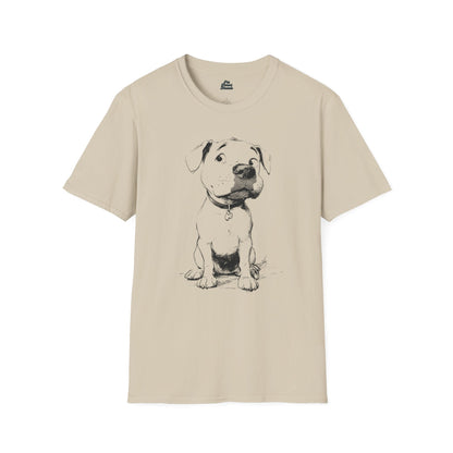 Playful Pitbull Sketch Graphic Tee - Pet Parent Threads