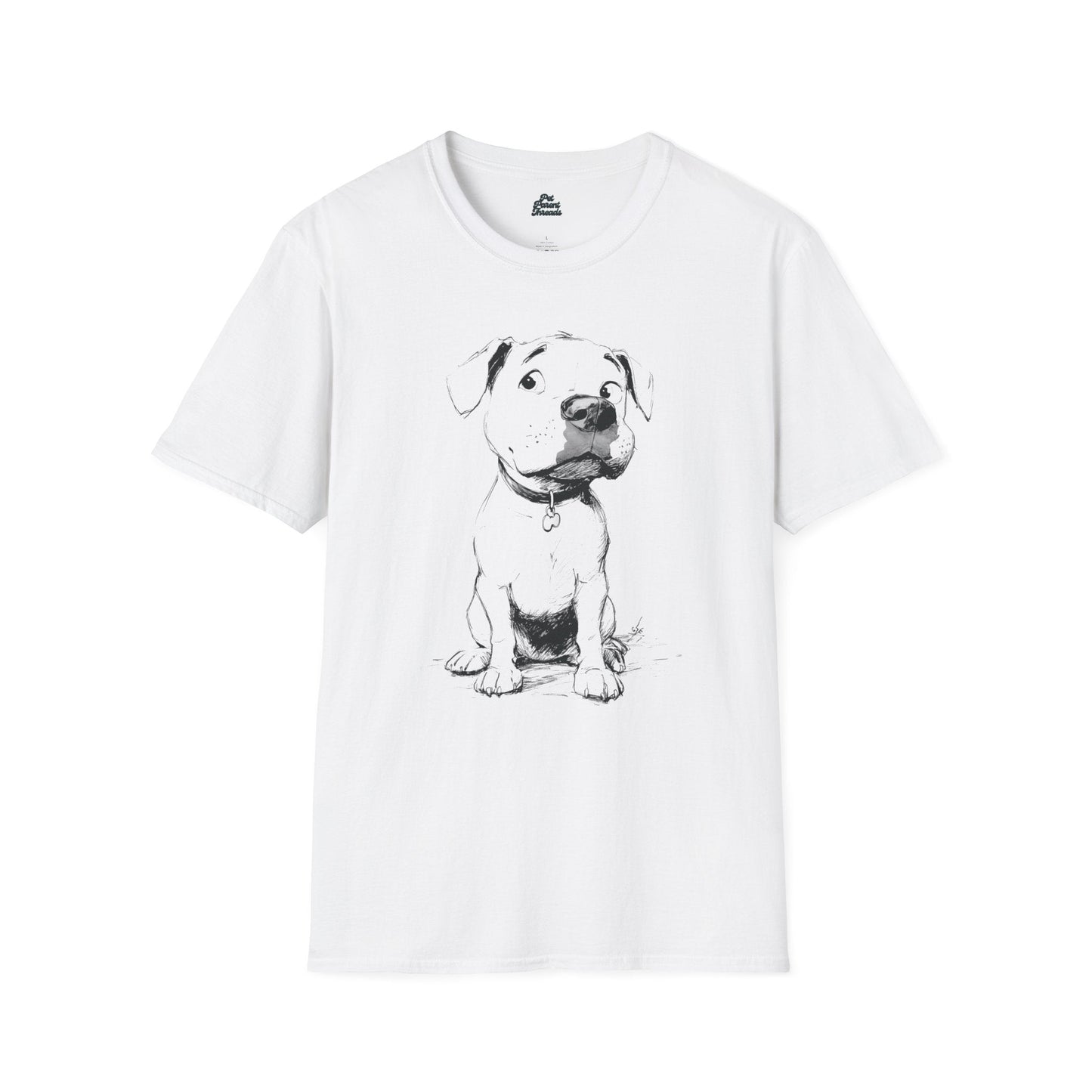 Playful Pitbull Sketch Graphic Tee - Pet Parent Threads
