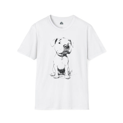 Playful Pitbull Sketch Graphic Tee - Pet Parent Threads