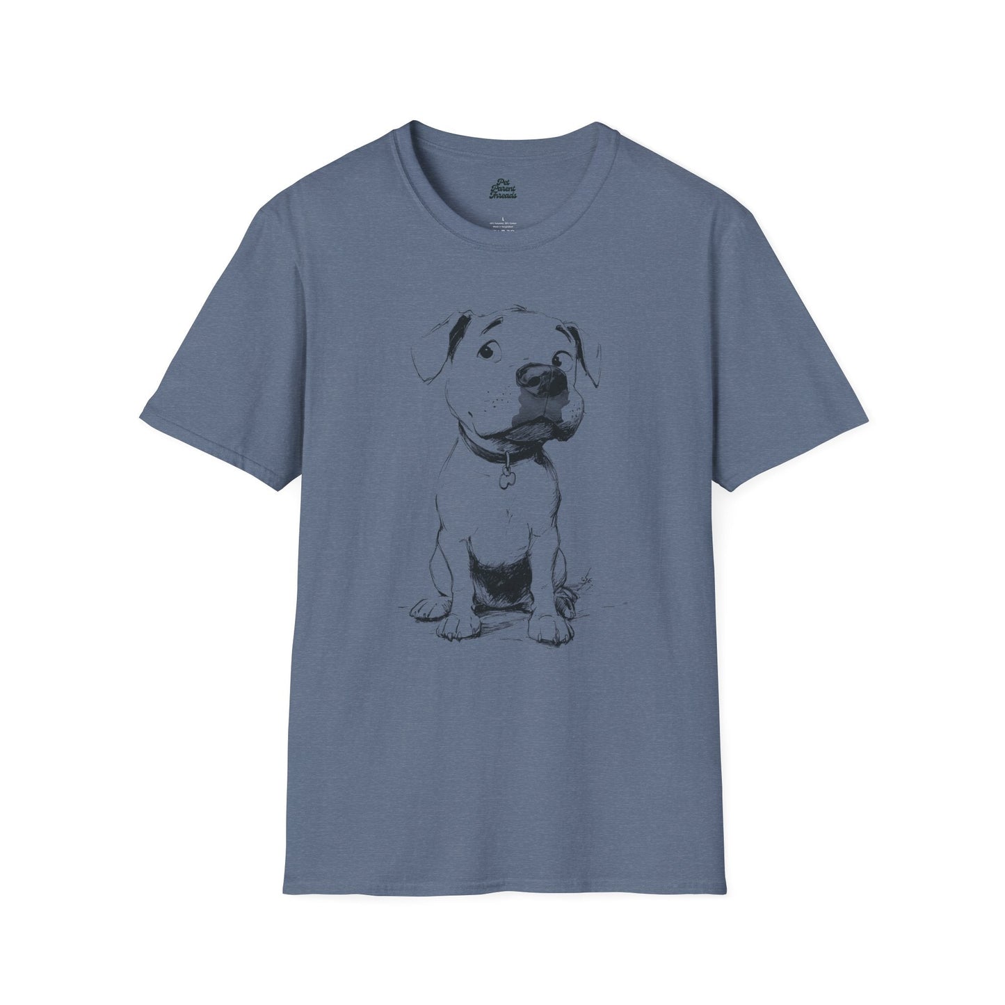 Playful Pitbull Sketch Graphic Tee - Pet Parent Threads
