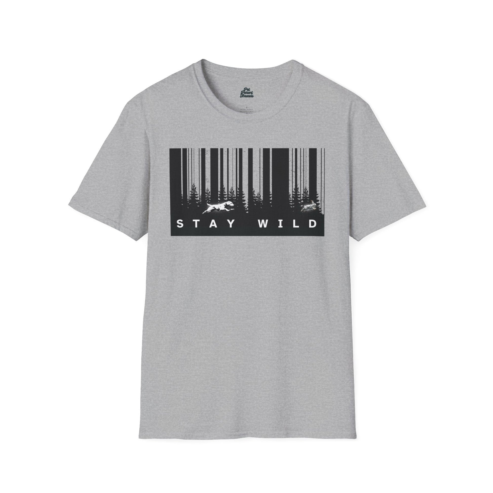 "Stay Wild" Forest Graphic Tee Sport Grey