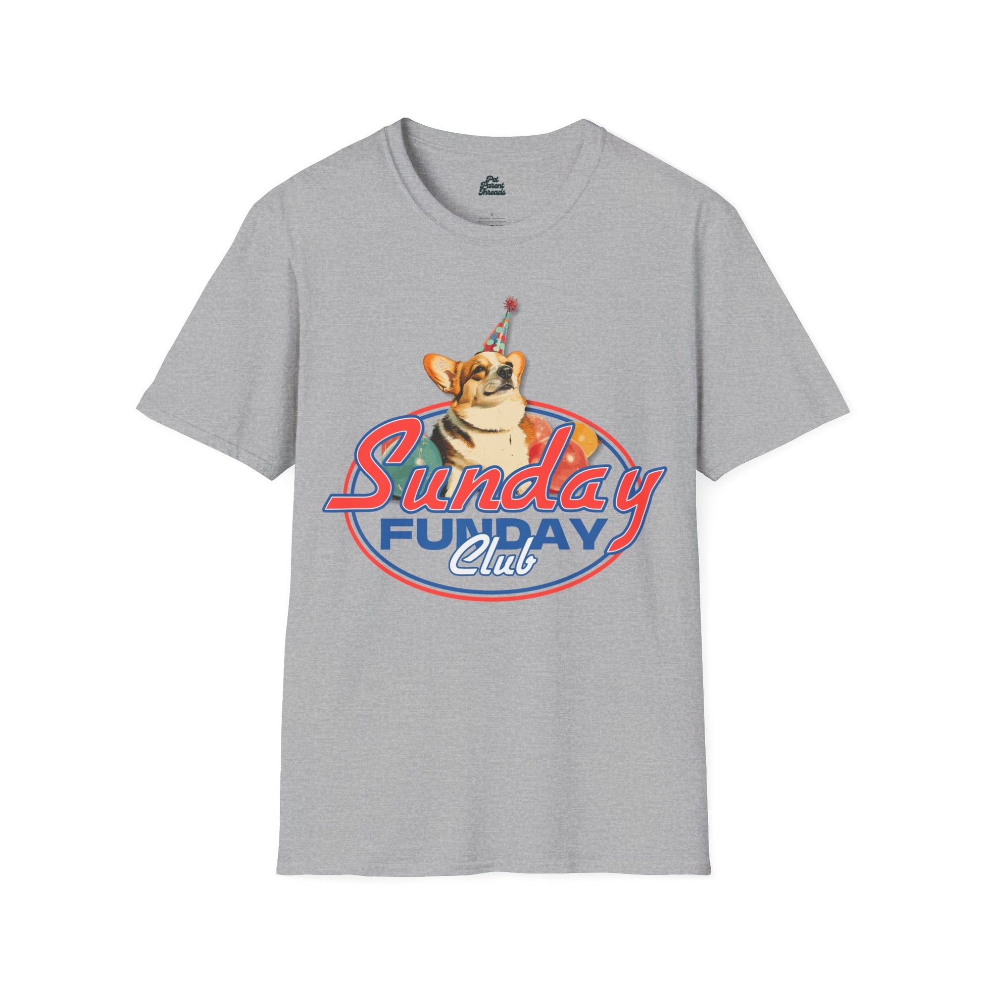Sunday Funday Club Corgi Graphic Tee Sport Grey