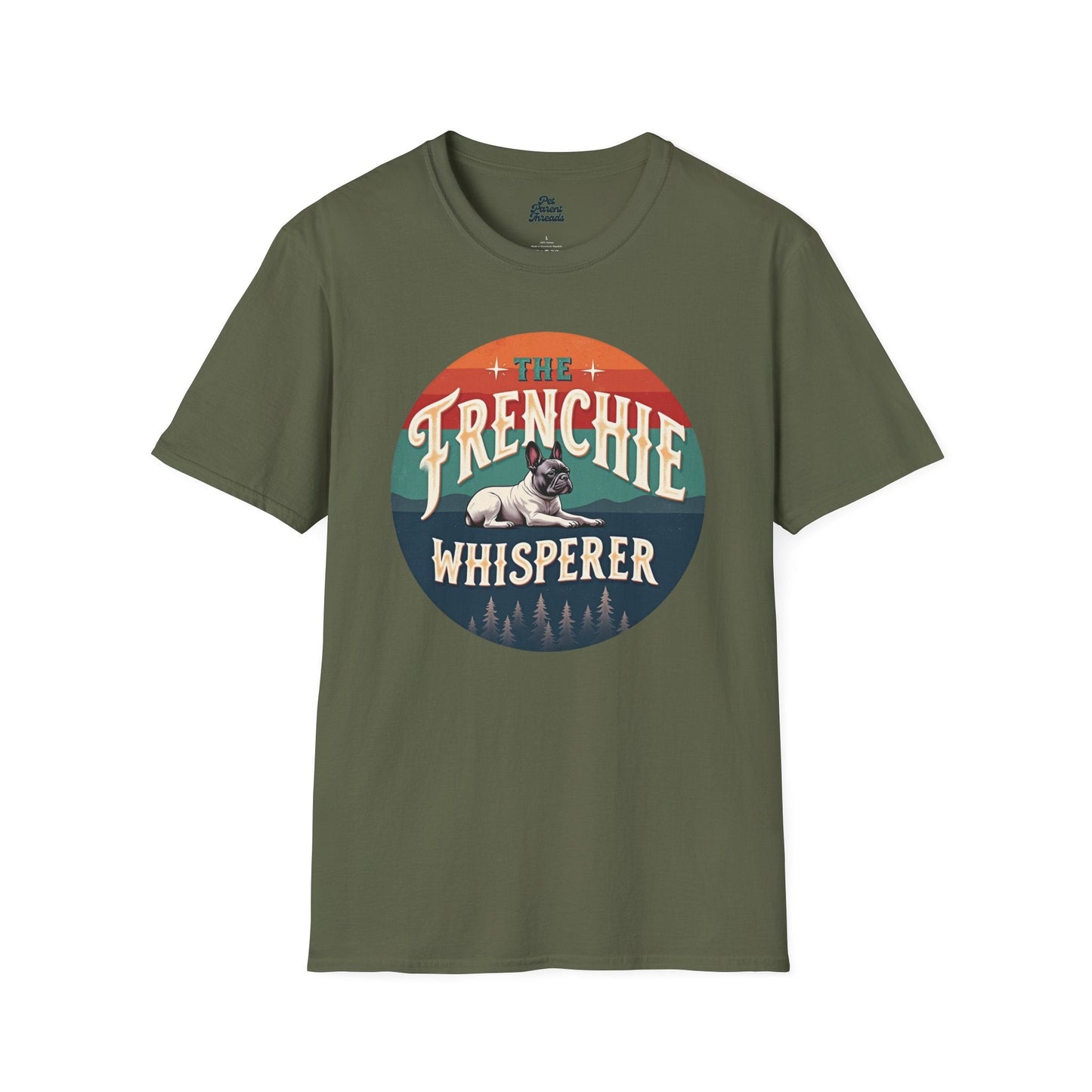 "The Frenchie Whisperer" Vintage Graphic Tee Military Green