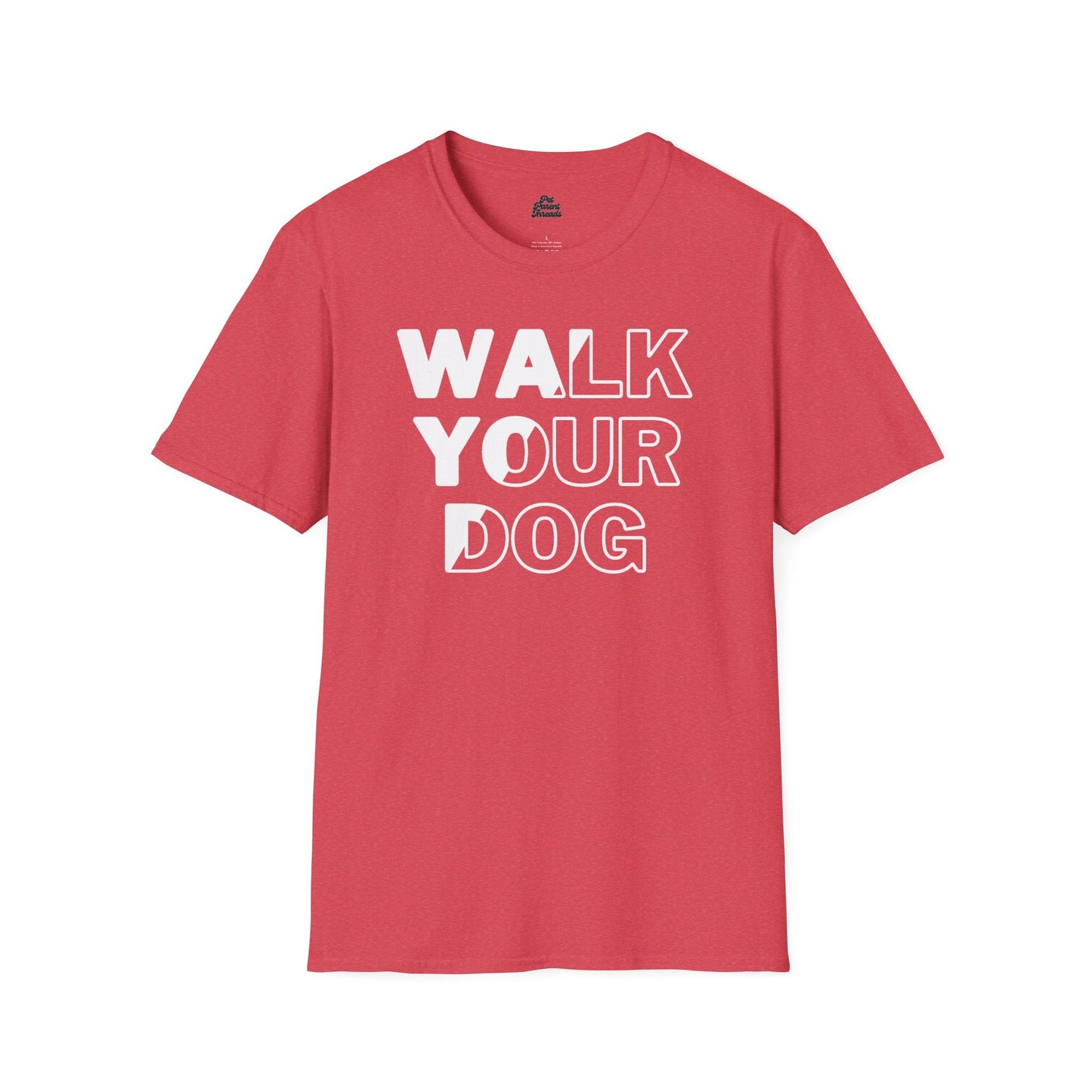 âWalk Your Dogâ Bold Minimalist Tee Heather Red