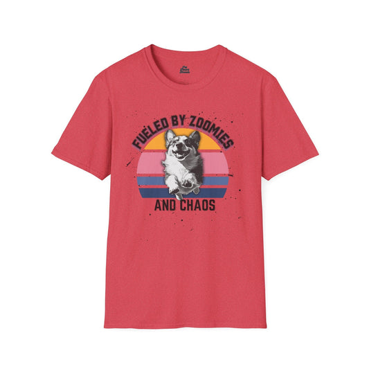 Zoomies and Chaos Corgi Graphic Tee Heather Red